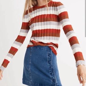 Madewell Striped Ribbed Pullover Sweater
